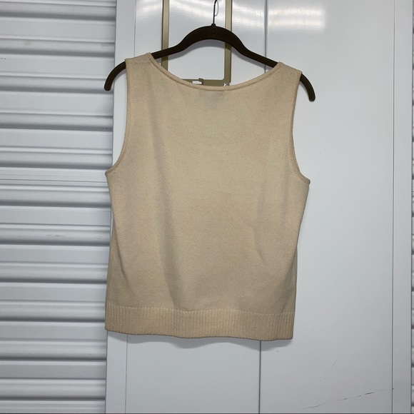 ST JOHN Yellow Label Ivory Knit Tank 🌵Small - Picture 5 of 5